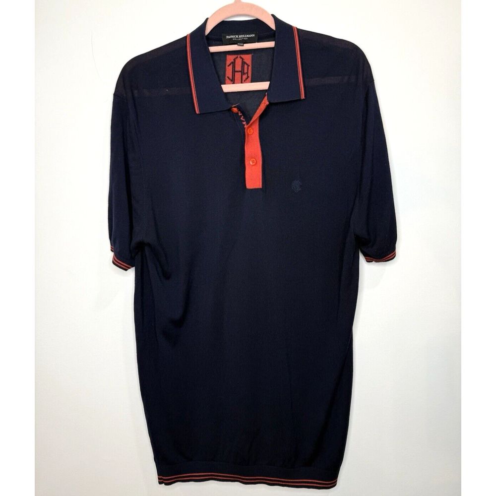 Patrick Hellmann Collection Polo Shirt Xxxl Silk Tencel Luxury Knit Sweater Top